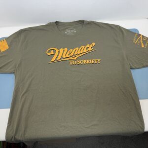 Grunt Style Men's T-Shirt Size 3XL Olive Green MENACE TO SOBRIETY